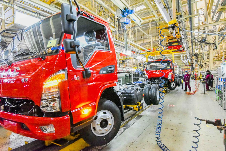 Trucks are being assembled on a production line of an automaker in Qingzhou, east China's Shandong province, Jan. 18, 2021..png Trucks are being assembled on a production line of an automaker in Qingzhou, east China's Shandong province, Jan. 18, 2021..png